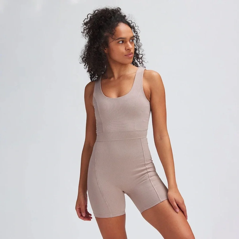 Nude Unitard Shapewear Bike short one piece romper - Picture 2 of 4